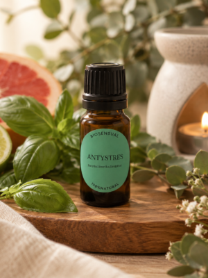 ANTYSTRES – kompozycja 3 naturalnych olejków eterycznych z bazylią, limetką i grejpfrutem 10ml