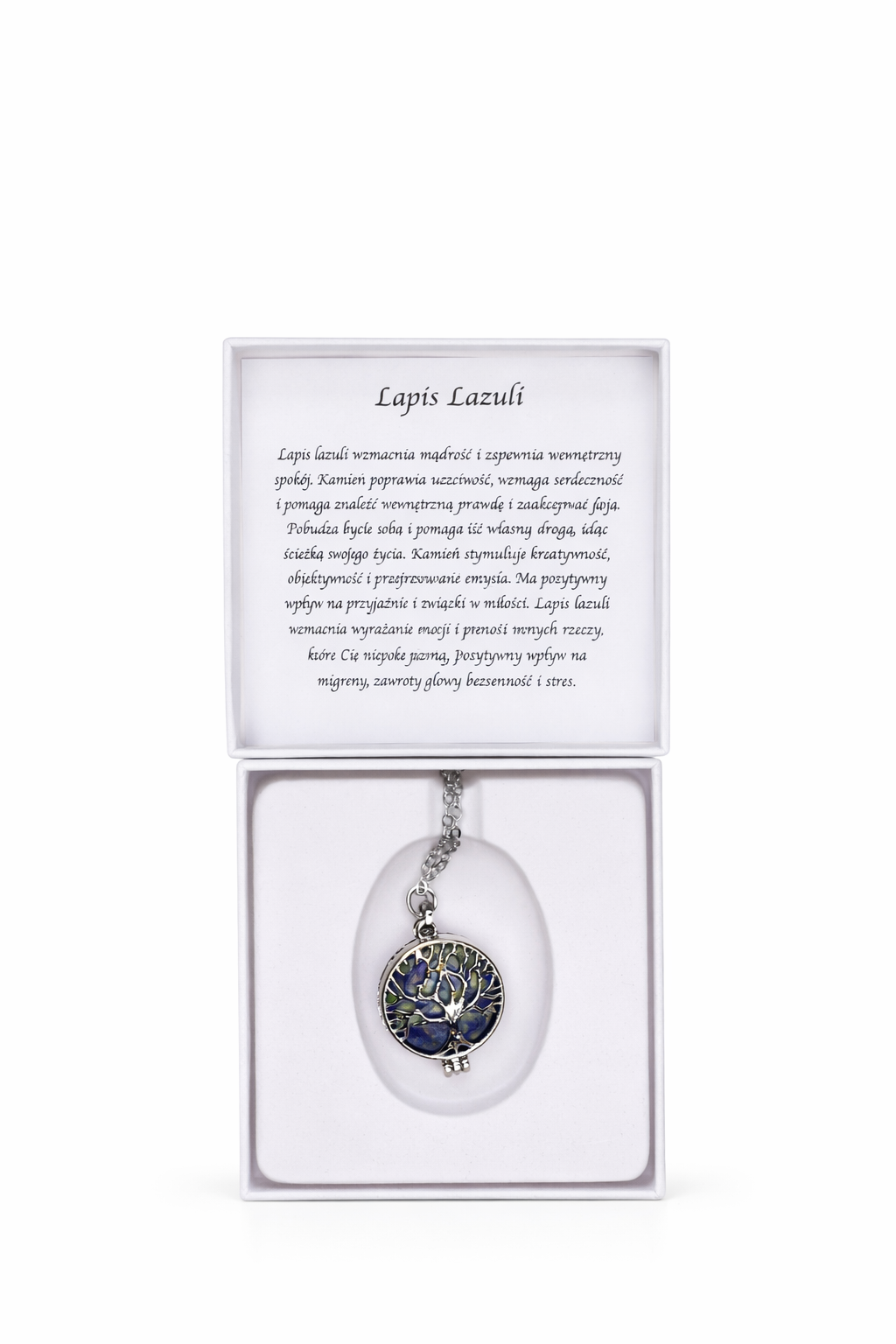 Naszyjnik z Lapis Lazuli – Biżuteria Aromaterapeutyczna z Filcem na Olejki Eteryczne - Image 2