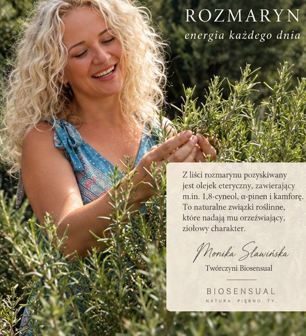Kobieta wśród rozmarynu – naturalny olejek eteryczny z rozmarynu